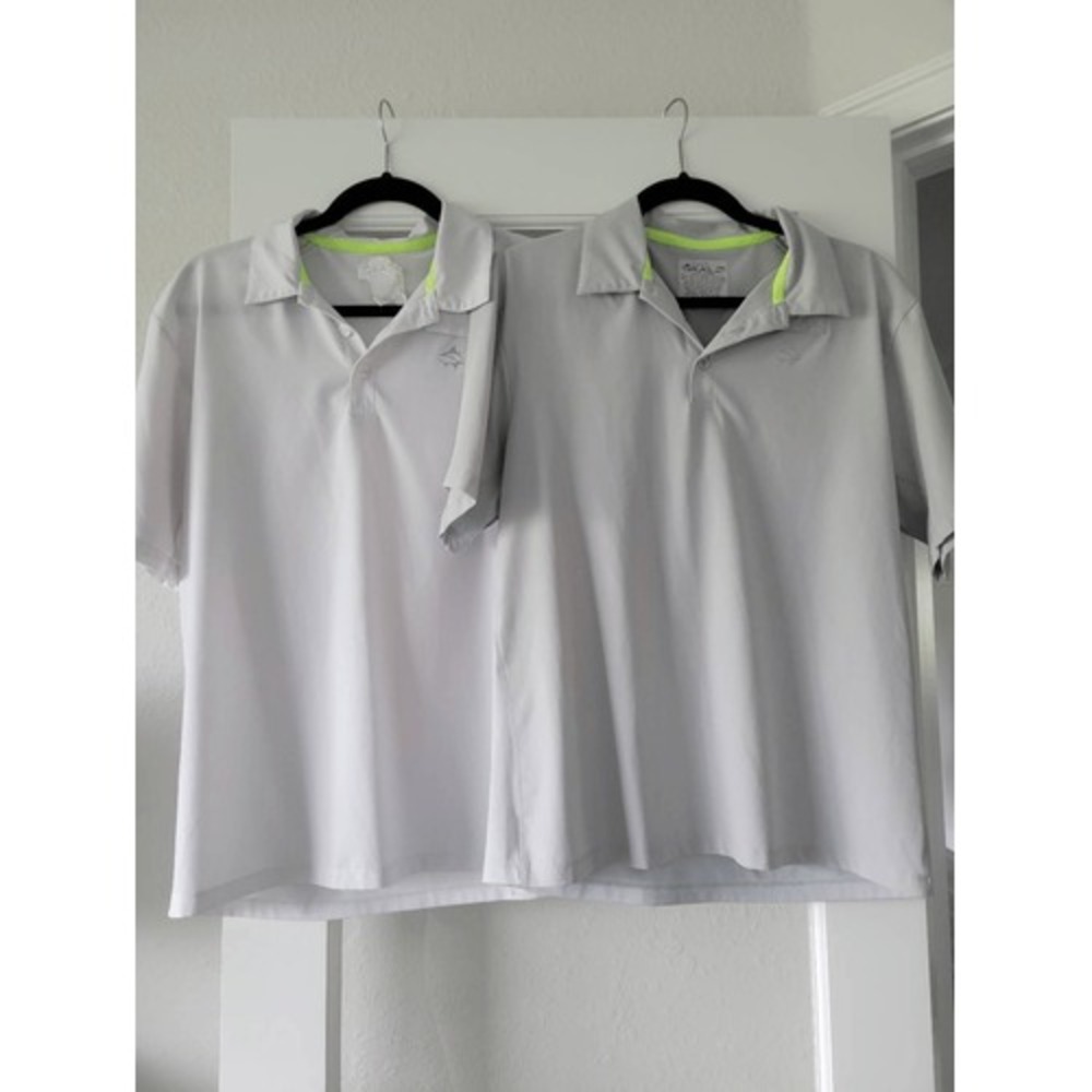 Two Loco Skailz‎ Fishing Shirts Polo Style Size Small Gray White
